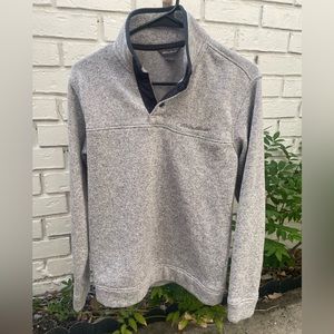 EDDIE BAUER Men's Heather Gray Radiator Fleece Snap Front Pullover Size S